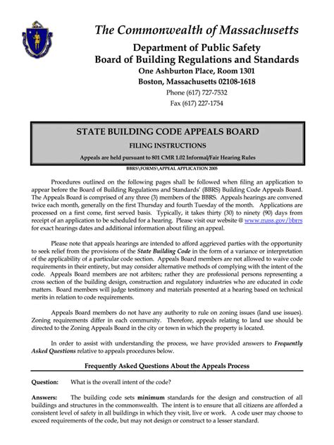 board of building regulations massachusetts